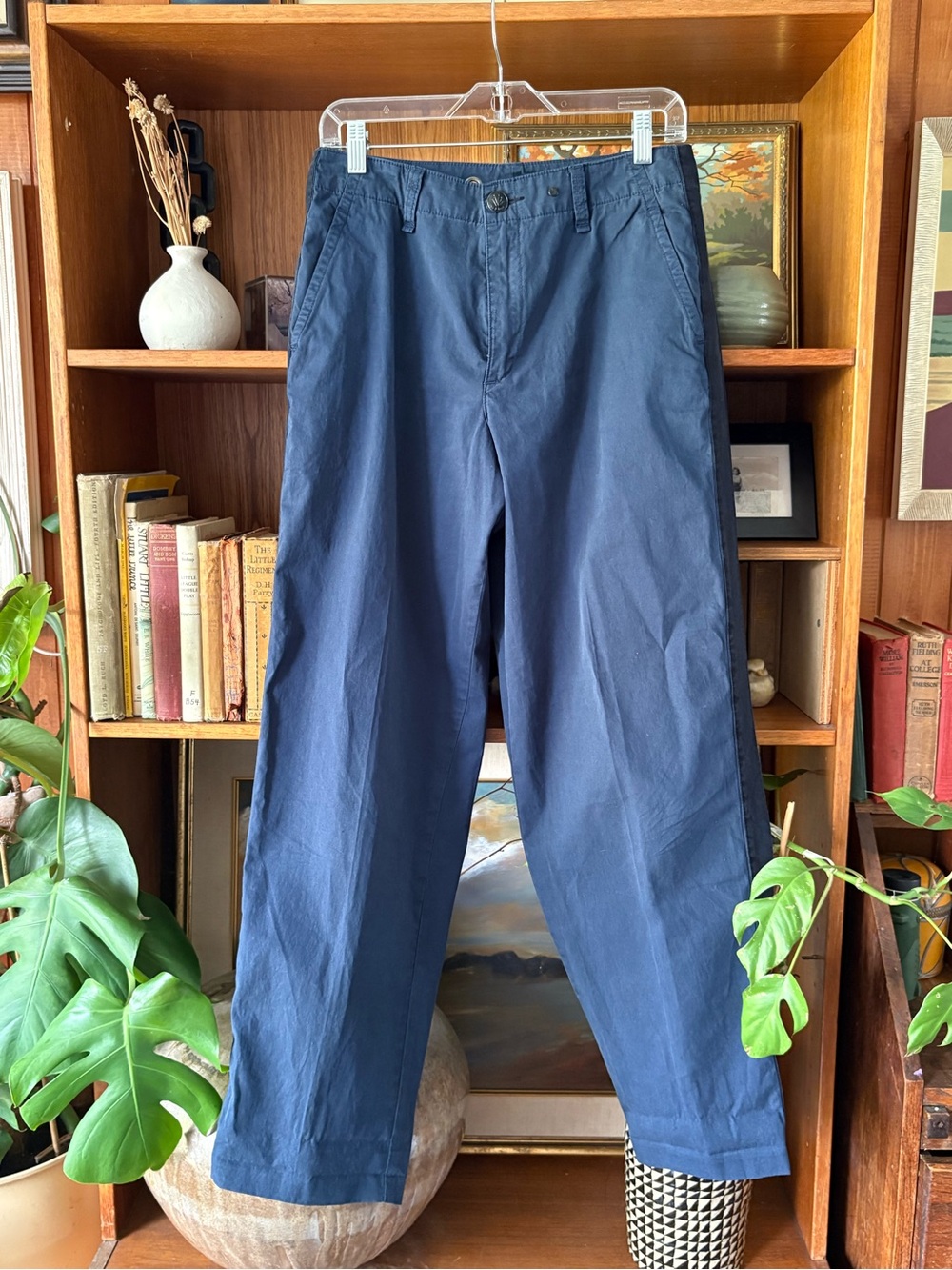 Rag & Bone Cotton Navy Trouser Racing Stripe NWT S